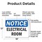 Signmission Electrical Room, 18 in W x Rectangle, Aluminum OS-2PACK-NS-A-1218-L-15568 - alternate 2